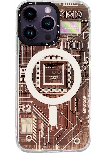 İphone 14 Pro Max Kılıf Magsafe Özellikli Infinity Desenli Silikon Kapak