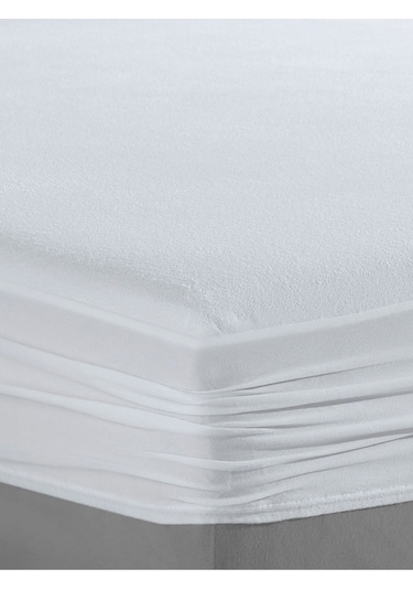 Mikro Fitted Su Geçirmez Sıvı Geçirmez Yatak Koruyucu Yatak Alezi Beyaz