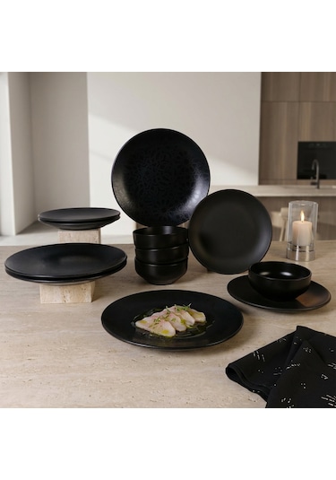Güral Enternasyonel Black Matt 12 Parça 4 Kişilik Yemek Takımı 141 4858621