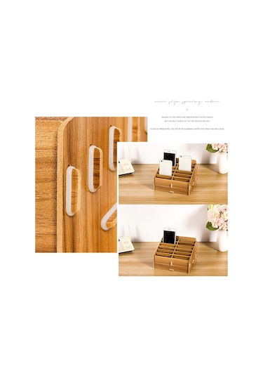 Sones D-86 Ofis Konferans Sınıf Cep Telefonu Saklama Kutusu, Stil: 36 Izgara Siyah Meşe