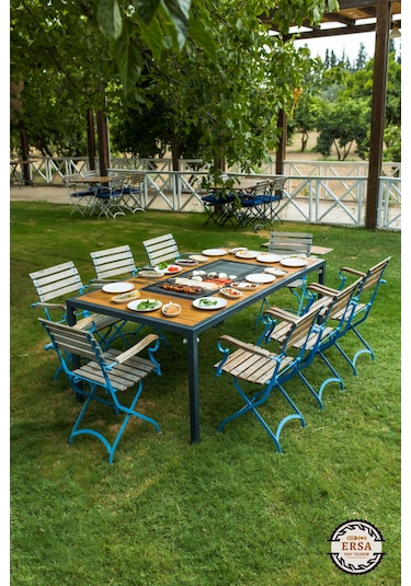 Klasik Restaurant Modeli Mangallı Masa Ahşap