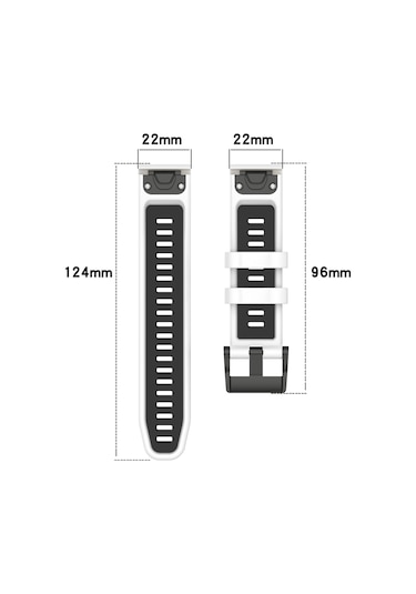 Sones Garmin Instinct Crossover Solar 22mm Spor İki Renkli Silikon Saat Kordonu İçin