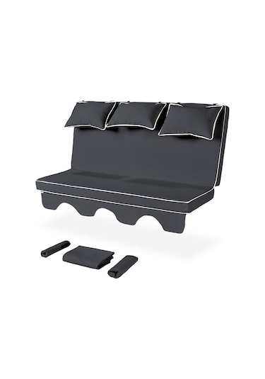 Salıncak Minder Takımı 3 Kişilik Süngerli - Salvia - Antrasit Antrasit