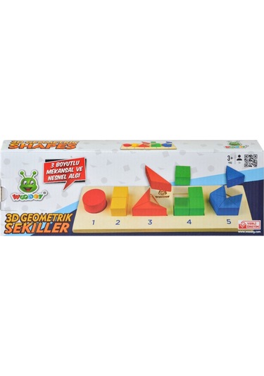 Woodoy 125 3D Bultak Yapboz Geometrik Şekiller