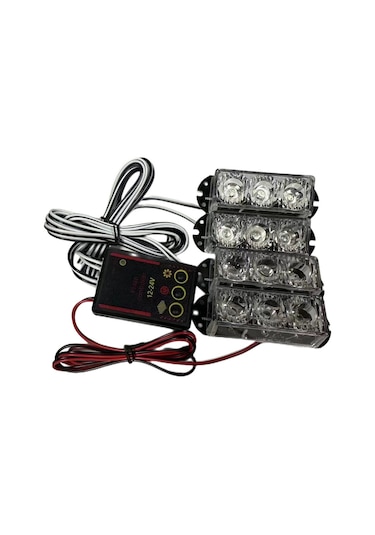Çakar Lamba 3x4 Led Kırmızı Mavi 12-24v / Lapa534-3 Renkli