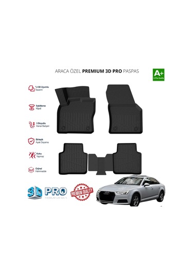 Audi A6 Araca Özel 3d Paspas 2016 2017 2018 2019 2020 2021