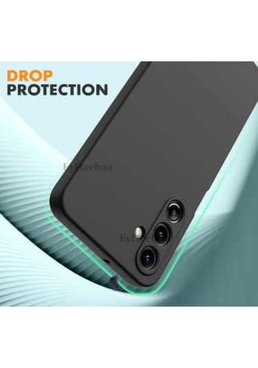 Samsung Galaxy Uyumlu A56 5g Kılıf Renkli Yumuşak Silikon Kapak Ekran Koruyucu Cam 9h Temperli -siyah Siyah