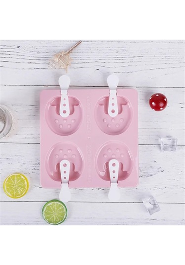 Ev Yapımı Dıy Mini Dondurma Kalıp 6 Hücreleri Buz Küpü Kalıpları Pembe