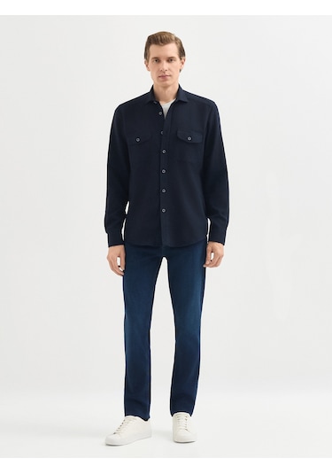 Karaca Erkek Modern Fıt Gömlek-lacivert 11.24w.04.012 Lacivert