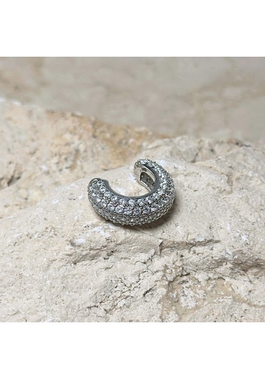 Vıp Zirkon Silver Earcuff Gold