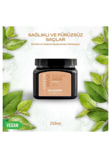 Quaddro Yıpranmış Saçlar için Onarıcı Keratin Maskesi 250 ML