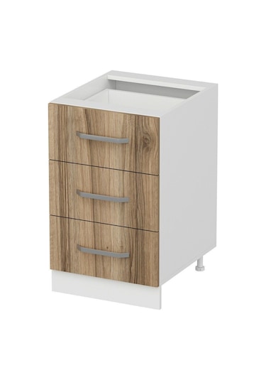 Minar Mutfak Alt Modül 3ç Nray 50cm Dolap Beyaz/dore - D1
