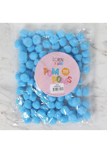 Loren Crafts 2 Cm 100 Adet Mavi Ponpon