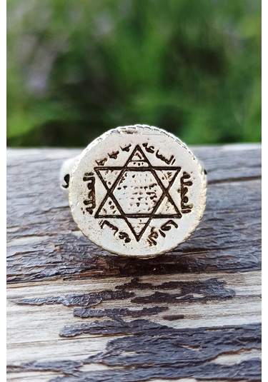 Antik Gümüş Kaplama Davut Yıldızı Süleyman Mührü Şekilli El Yapım - 548973757 Çok Renkli