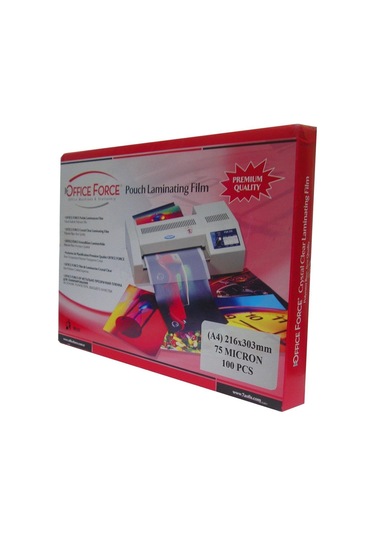Office Force 75 Mic.a4 216x303 Parlak Laminasyon Filmi 100 Lü