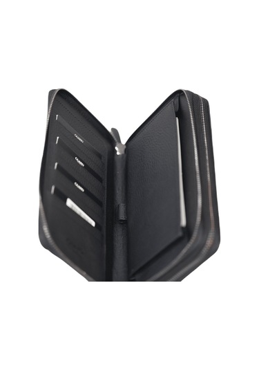 Guard El Portföyü Hakiki Deri Siyah 3072 Siyah - Kırmızı