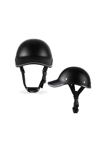 BSDDP A0344 Siyah Kışlık Yarım Motosiklet Kaskı