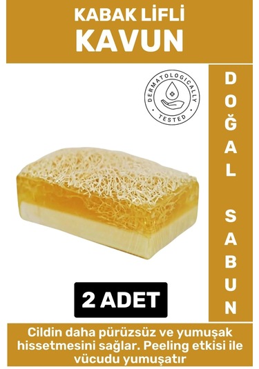 Özel Üretim Masaj Etkili Nemlendirici Kuruluk Giderici Doğal Kabak Lifli Kavun Sabunu 2 Adet