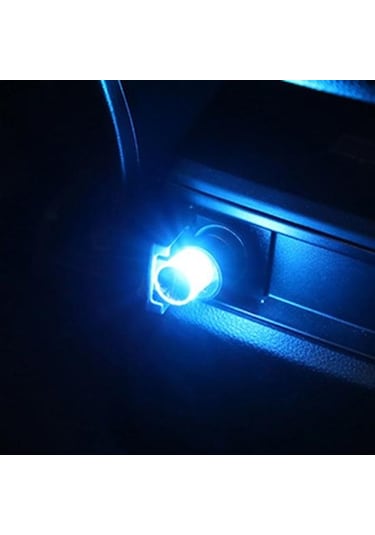 Koyu Mavi Usb Araba Farı Mini Boyutu Tak Çalıştır Taşınabilir Evrensel Led Atmosfer Işığı Acil Aydınlatma Odası Dekorasyon