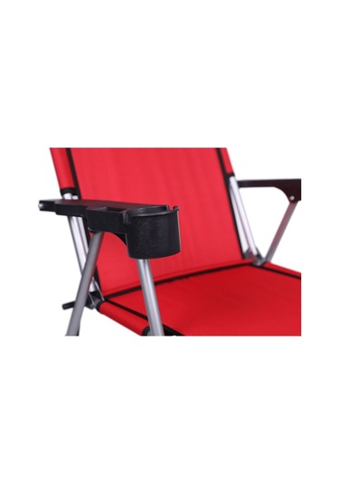 Alin Metal Kamp 3''lü 140 Kg Taşima Kapasiteli Lüks Bardaklıklıp Kamp & Piknik Sandalyesi Ssd-03 Kırmızı