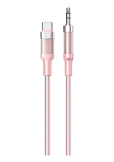 Nettech Nt-ac07 Plastik 100 Cm Type-c To Aux Kablosu Pembe