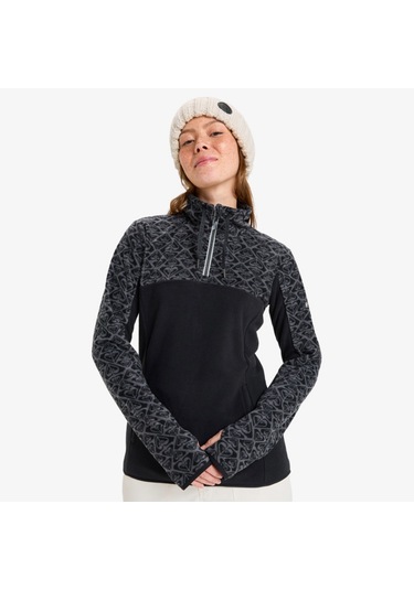 Roxy Sayna Half Zipped Kadın Siyah Polar Üst Erjft04831 Siyah