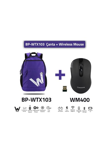 Classone BP-WTX103 Wtxpro Su Geçirmez Kumaş 15.6" Laptop Notebook