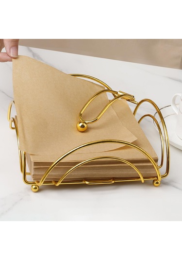 Homyl Dik Peçete Dispenseri Peçetelik Yemek Masası Altın Altın