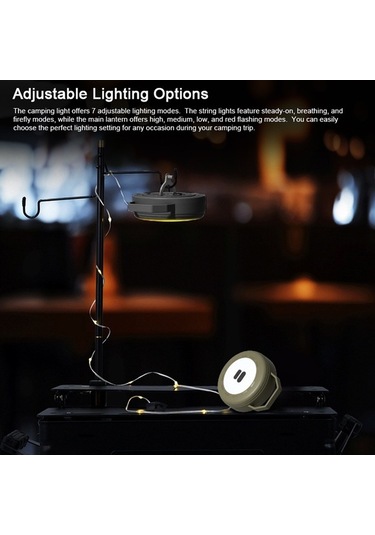 Artfulabode Yürüyüşü, Pratik Su String Ortam Modu Led Lambası, Kamp Işığı, Haki Geçirmez Çadır Aydınlatma, 2'si 1 Pk Haki