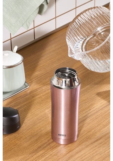 Karaca Pluton Çelik Sızdırmaz Termos Rose Gold 350 ml