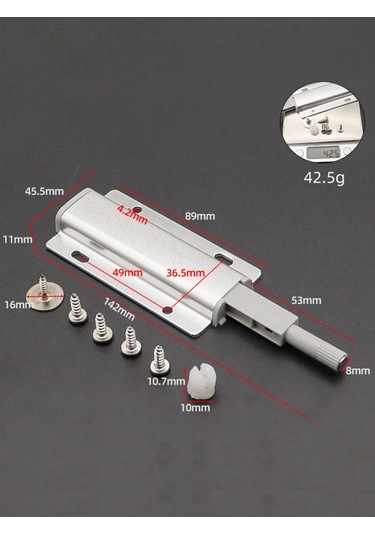 Expertland Manyetik Mobilya Kapanıcı Push-to-open, 2 Adet. 276618925 Gümüş