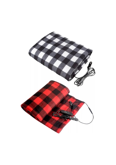 Gajeena 12v Elektrikli Araba Battaniyesi - Fleece Isıtmalı, Güvenlik Zamanlayıcılı, Sabit Sıcaklık, 450g, Gri, Seyahat/kamp İçin