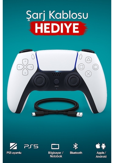 Ps5 Dualsense Oyun Kolu Joystick Playstation 5 Tam Uyumlu Muadil