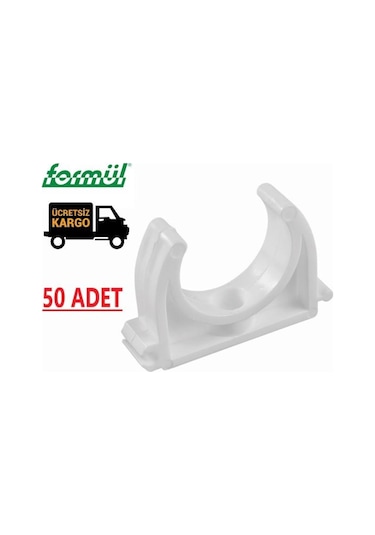 20 Mm Pprc Boru Kelepçesi Tekli (Formül) - 50 Adet