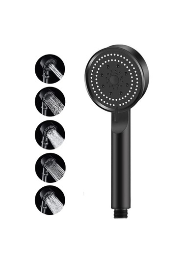 Turbo Pervaneli 5 Fonksiyonlu Duş Başlığı Duş Hortumu 150 Cm Ve Mafsal Set Duş Seti Beyaz Plastik Diğer