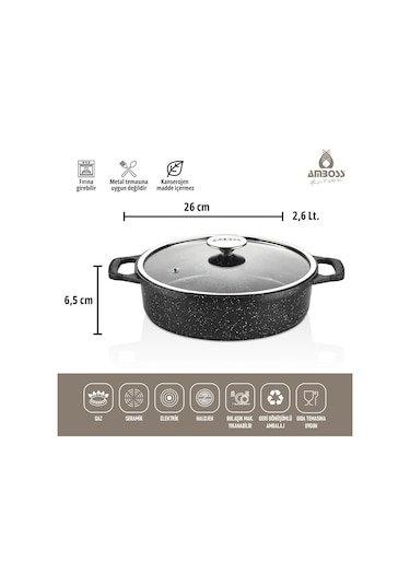 Amboss Montana 3 Parça Granit Set Siyah Siyah