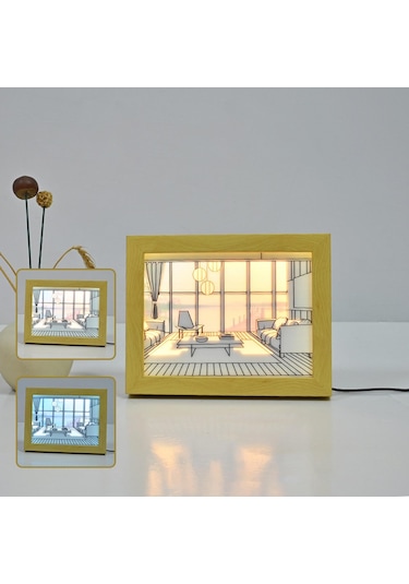 Suntek Led Aydınlatma Boyama Dekorasyon Lambası Ayarlanabilir Sahil 22.5x17.5cm