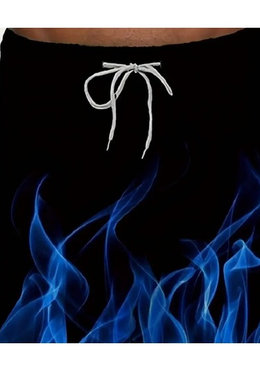 3d Alev Baskılı Erkek Mayo M Mavi