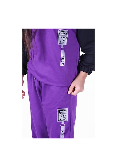 Fyk Kids Snow Fashıon Baskılı Kız Eşofman Takımı Mor