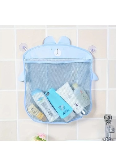 Zhanglei001 Gri Çocuk Banyo Oyuncak Filesi, Askılı Saklama Sepeti, Elektriksiz Gri