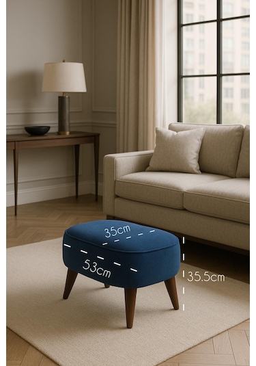 A5 Home Oval Puf Mavi