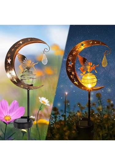 Pazly Masalsı Bahçe Aydınlatması: Kelebek Peri Desenli Güneş Enerjili Dekoratif Saksı Lambası