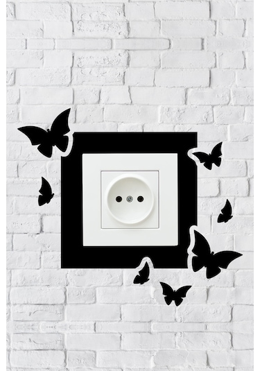 Kelebek Tasarım Priz Çerçevesi İç Ölçü 8,4x8,4 Cm Dekoratif Priz - Anahtar Çerçevesi