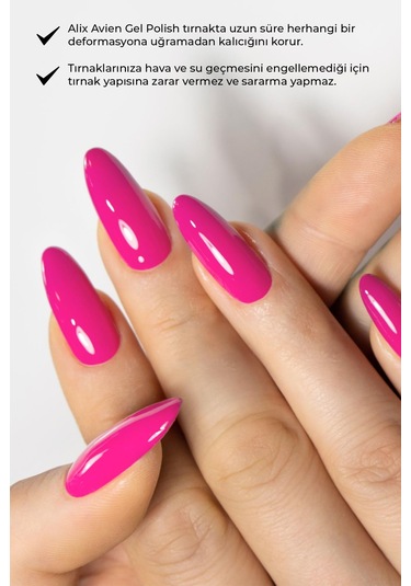 Alix Avien Neon Koyu Pembe Kalıcı Oje 71-yoğun Renk Veren Jel Oje 12 Ml-nail Uv Gel Polish 71