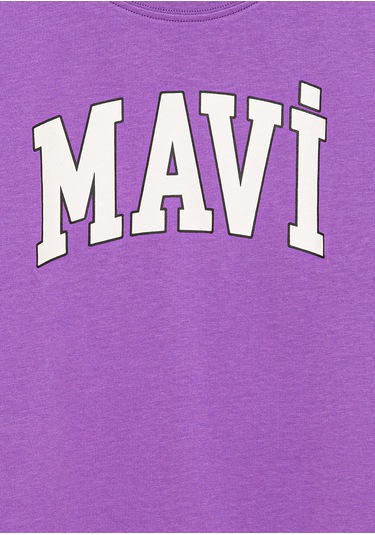 Mavi - Mavi Logo Baskılı Mor Tişört 6610030-70606 Mor