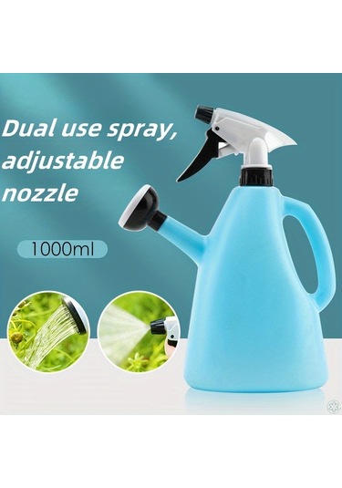 Tcherchı Ayarlanabilir Nozul İkisi Bir Arada Manuel Basınçlı Sulama Ve Dezenfektan Sprey Şişesi Mavi