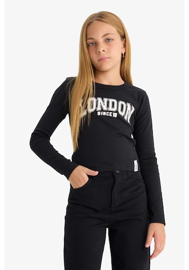 Defacto Kız Çocuk Slim Fit Dar Kesim Bisiklet Yaka Baskılı Fitilli Kaşkorse Uzun Kollu Tişört C7465a825aubk81 Siyah Defacto Kız Çocuk Slim Fit Dar Kesim Bisiklet Yaka Baskılı Fitilli Kaşkorse Uzun Kollu Tişört C7465a825aubk81 Siyah