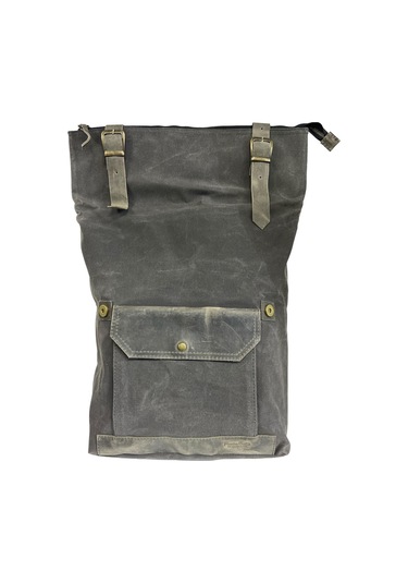 Kanvas Deri Su Geçirmez Design Unisex Gezi Okul Seyahat Kamp Sırt Çantası Siyah