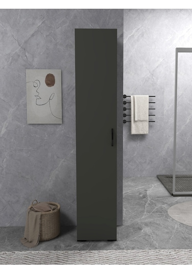 Irmak Mobilya Tek Kapaklı 5 Raflı Safir Renkli Çok Amaçlı Banyo M