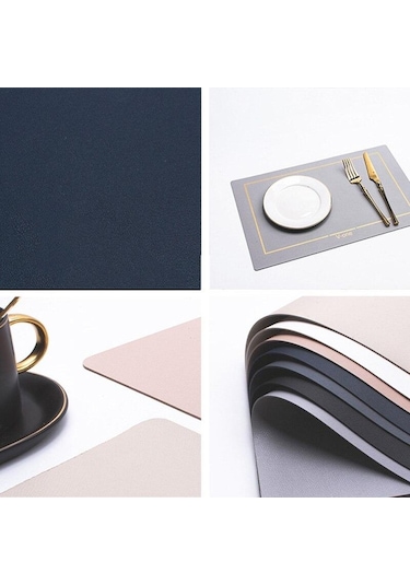 Kırmızı 2/6 Adet Pu Deri Masa Mat Placemats Masa İçin Su Geçirmez Kaymaz Masa Peçetesi Yemekleri Sofra Takımı Mutfak Aksesuarları 2pcs Kırmızı